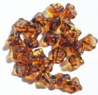 25 11mm Transparent Topaz Tortoise Bell Flower Beads